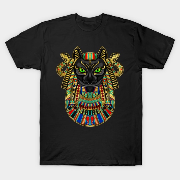 Bastet Egyptian Goddess T-Shirt by Nartissima